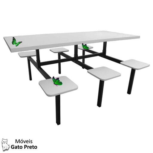 Mesa coletiva para seis pessoas