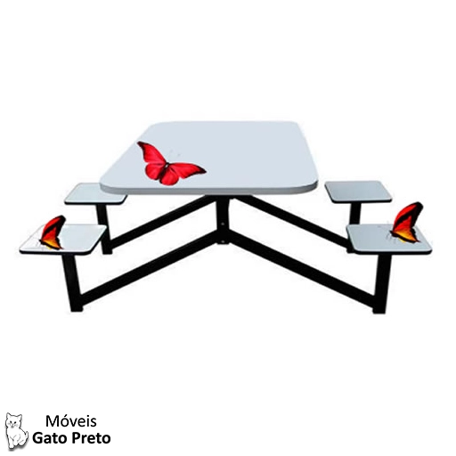 Mesa para refeitório 4 lugares