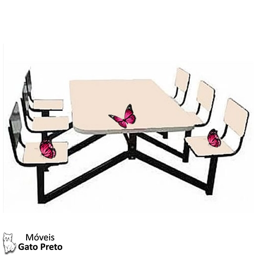 Mesa para refeitório 6 lugares